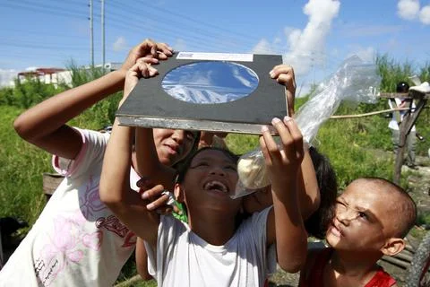 Philippines Solar Eclipse - Jul 2009 Stock Photos