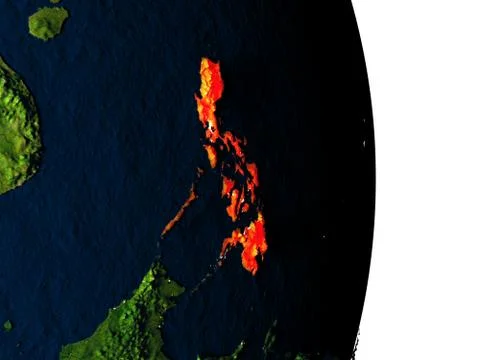 Philippines from space during dusk Stock Illustration