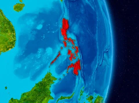 Philippines from space Stock Illustration