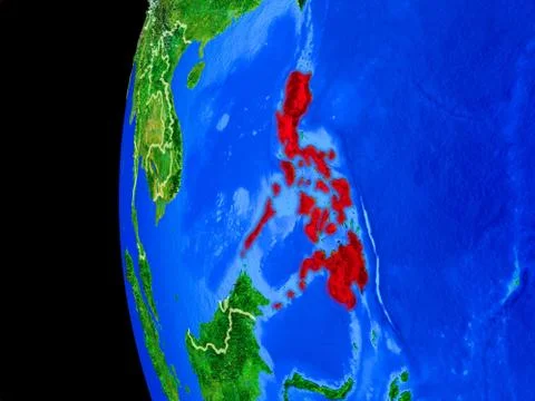 Philippines from space Illustrazione stock