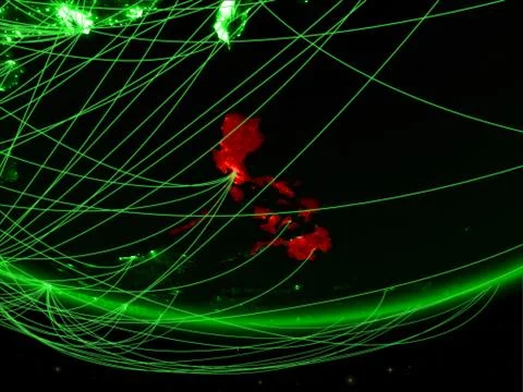 Philippines from space with network Illustrazione stock