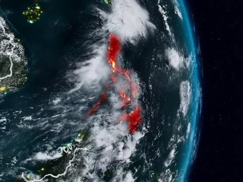 Philippines from space at night Illustrazione stock