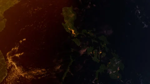 Philippines from Space at Sunset. Asia from Space Orbit. Blue Planet Earth. Stock Footage 324573530