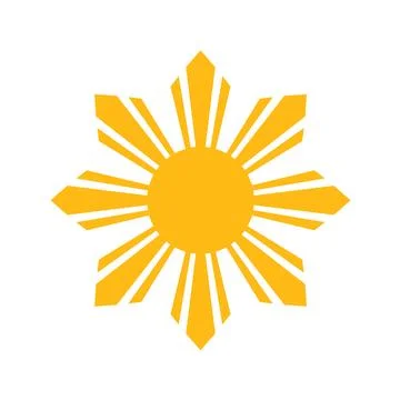 Philippines Sun Symbol Vector - 8 Ray Filipino Flag Icon, Sunburst National.. Stock Illustration