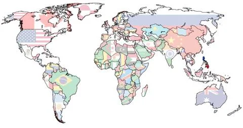 Philippines territory on world map 스톡 일러스트