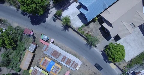 Philippines third world small village by drone 4k Stock Footage 79596622