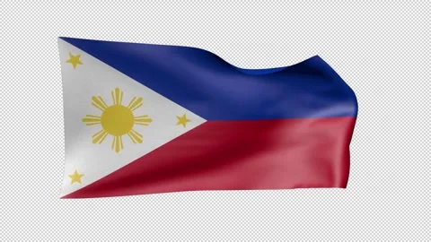 Philippines Waving Flag Transparent Alpha Stock Footage 274434639