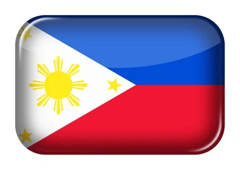 Philippines web icon rectangle button Stock Illustration
