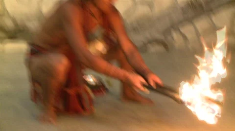Philippino fire dancer 1 Stock Footage 492585