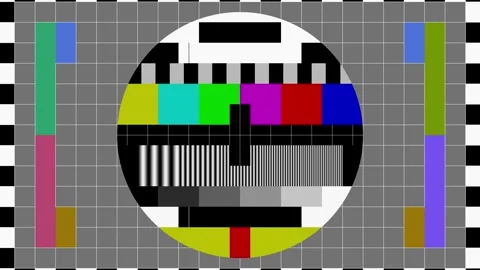 Philips Color Test Pattern with Distorted Signal and Static - 4K Видео 299305707