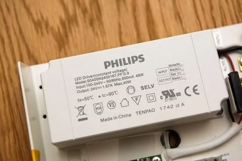 Philips LED Driver with Detailed Specifications Stock Photos