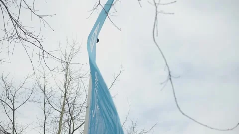 Philips logo flag in Eindhoven high tech campus Stock Footage 244308145