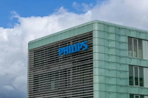 Philips logo at the High tech campus Eindhoven Foto stock