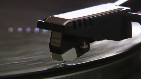 Philips record player playing vontage 80ies Video stock 71824483