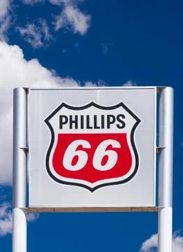 Phillips 66 Gas Station Sign and Logo Foto stock