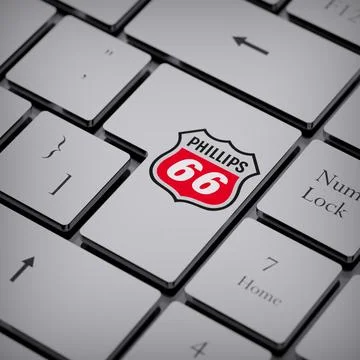 Phillips 66 logo notebook keycap 3d illustration stock market editorial Stock Photos