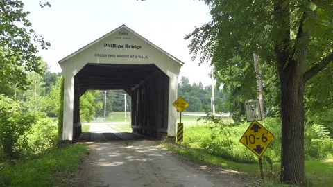 Phillips Covered Bridge in Park County Indiana Stock Footage 263847207