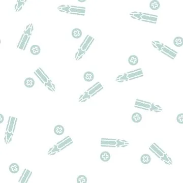 Phillips head screwdriver bit glyph seamless pattern Stock Illustration
