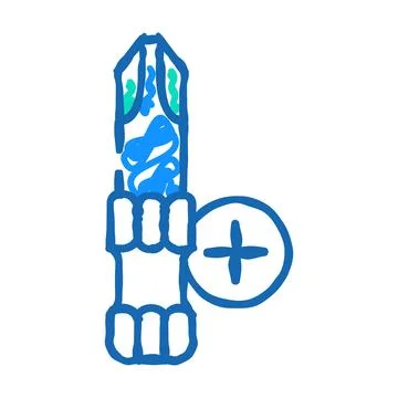 Phillips head screwdriver bit icon doodle illustration Illustrazione stock