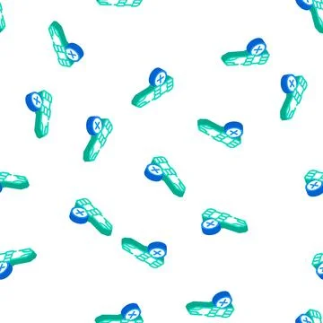 Phillips head screwdriver bit isometric icon seamless pattern Stock Illustration