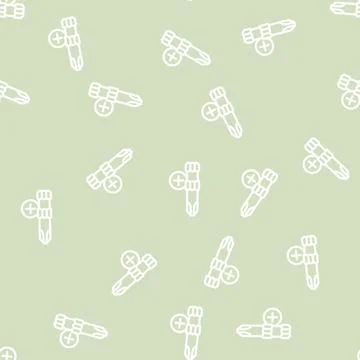 Phillips head screwdriver bit line vector seamless pattern Stock Illustration