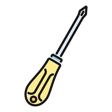 Phillips head screwdriver tool for repair and construction Stock Illustration