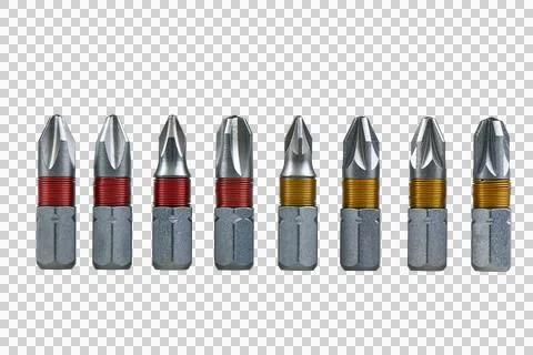 Phillips-Head Screwdrivers tips collection isolated Stock Photos