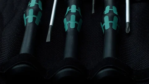 Phillips screwdrivers in the set Stock Footage 70548777