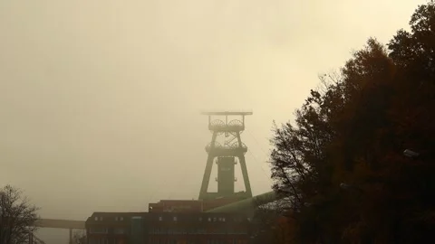 Phillipsthal, thuringia, germany - 07 11 2025: a mining tower of k and s comp Stock Footage 320793373