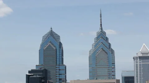 Philly Skyline Pan From Window Stock Footage 60111037