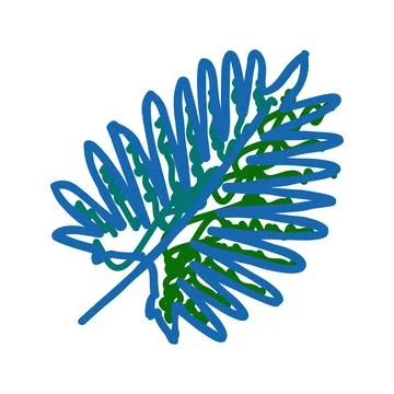 Philodendron tropical leaf icon doodle illustration Stock Illustration