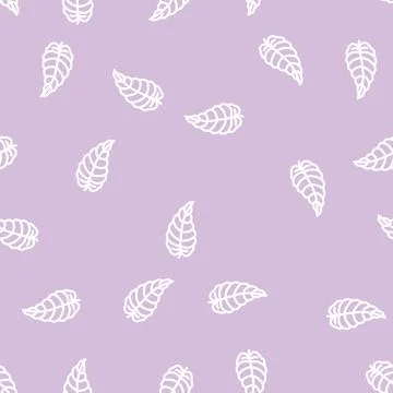 Philodendron tropical leaf line vector seamless pattern Stock Illustration