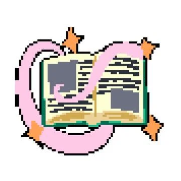 Philosopher s alchemy book pixel art vector illustration 库存插图