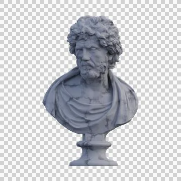 Philosopher  statue, 3d renders, isolated, perfect for your design Stock Illustration