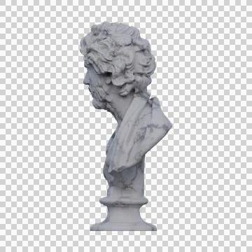 Philosopher  statue, 3d renders, isolated, perfect for your design Stock Illustration