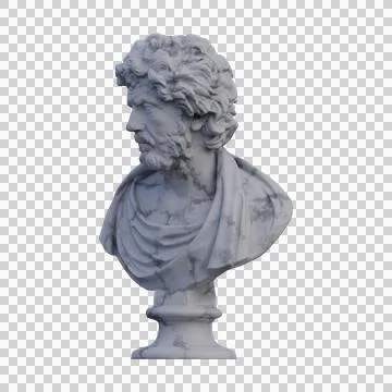 Philosopher  statue, 3d renders, isolated, perfect for your design Stock Illustration