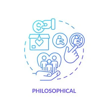 Philosophical blue gradient concept icon Stock Illustration