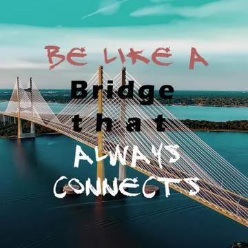 Philosophical quote with a bridge on the background Stock Illustration