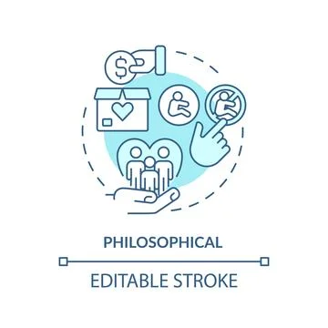 Philosophical turquoise concept icon Stock Illustration