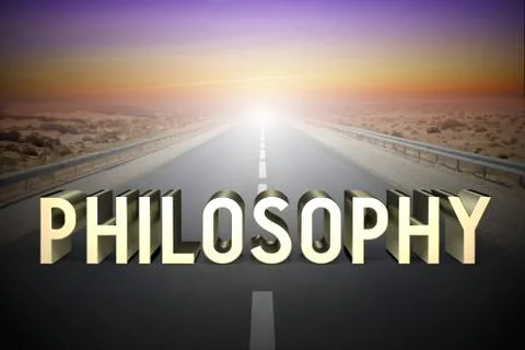 Philosophy concept, road - 3D rendering イラスト素材