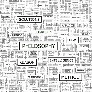 PHILOSOPHY PHILOSOPHY. Seamless pattern. Word cloud illustration. Copyrigh... Stock Photos
