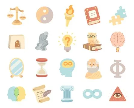 Philosophy set in scandinavian style Stock Illustration