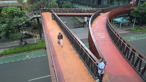 Phinisi Crossing Bridge, Jakarta. Stock Footage 241382379
