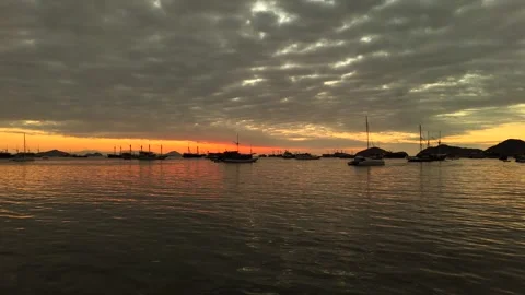 Phinisi Labuan Bajo in Sunset Stock-Footage 345407530