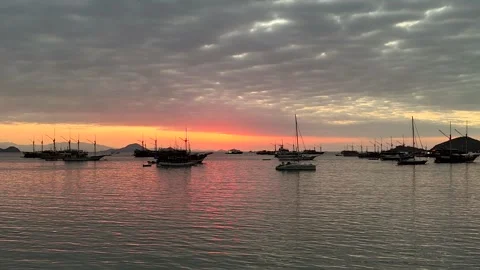 Phinisi Labuan Bajo in Sunset Stock-Footage 345407600