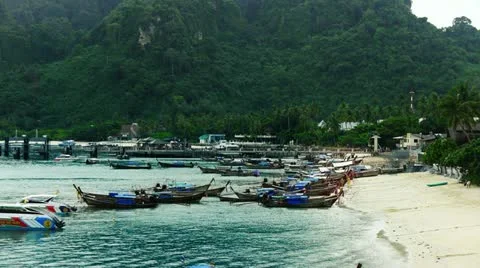 PhiPhi Boat 009 Stock Footage 11090750