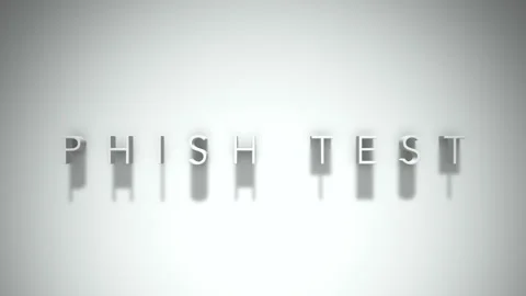 Phish test 3D title animation with shadows on a white background Stock Footage 297518101