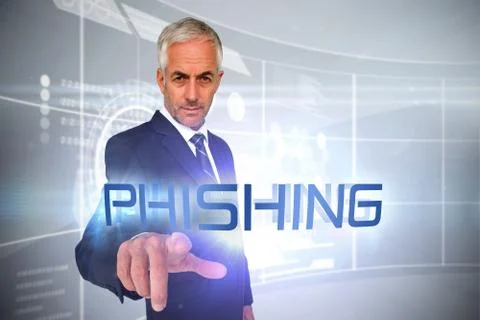 Phishing against futuristic technology interface Stock Illustration