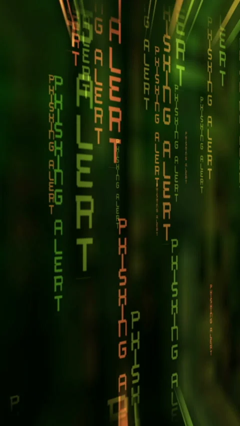 Phishing alert on the screen concept vertical video Stock Footage 259848538