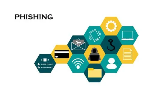 Phishing and information security concept. Illustrazione stock